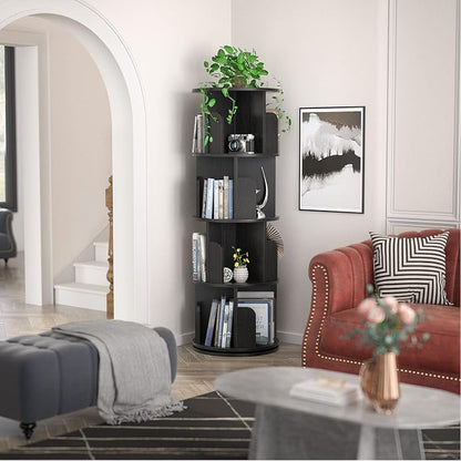 Aheaplus Rotating Bookshelf, 360 Revolving Bookshelf Tower - Image 2