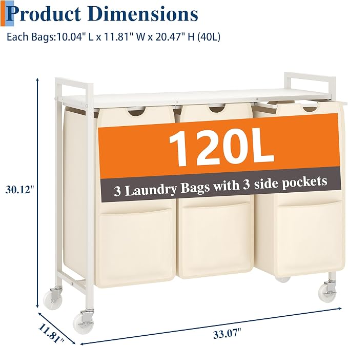 Garvee Rolling Laundry Hamper - Image 2