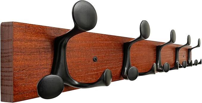 SKOLOO 24-Inch Cherry Wood Coat Rack Wall Mount by SKOLOO