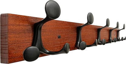 SKOLOO 24-Inch Cherry Wood Coat Rack Wall Mount by SKOLOO