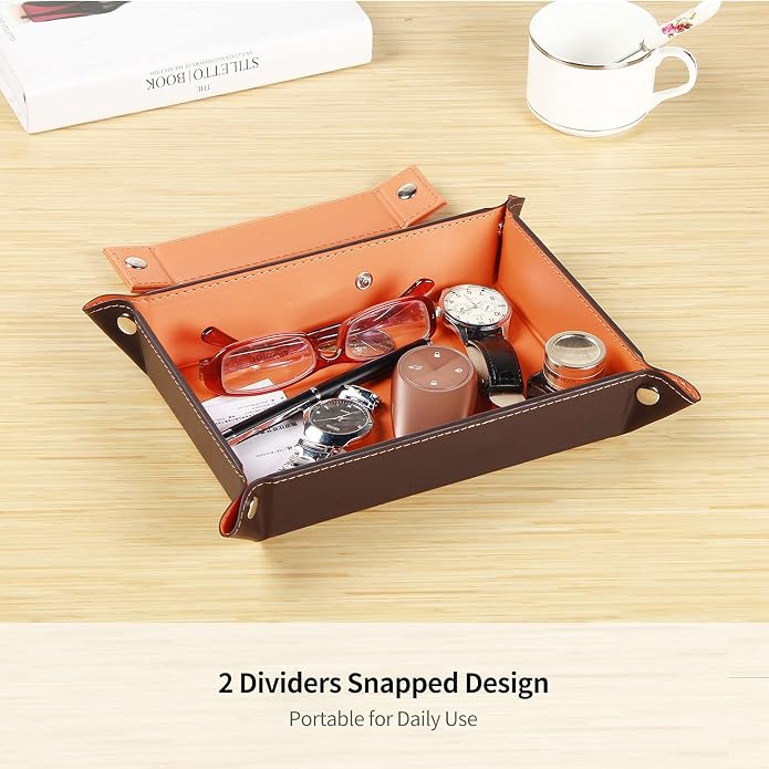 YAPISHI Key Dish Bowl for Men, Entryway Catchall Holder Bedside Table Valet - Image 5