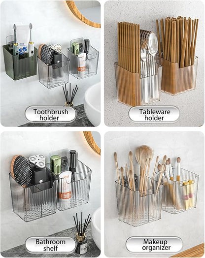 Set Of 2 Storage Organizer Bins Wall Mounted Shower Caddy, Bathroom shelves - Image 6