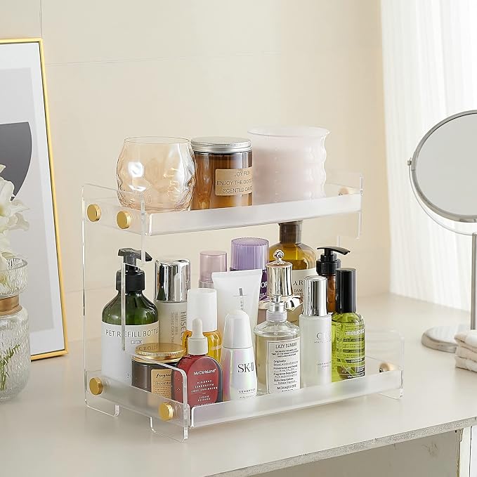 Bathroom Organizer Countertop, 2 Tier Bathroom Counter Organizer Kitchen Spice - Image 3