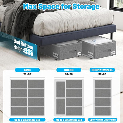 Under Bed Storage with Wheels, Quick Assembly Underbed Shoe Storage Containers - Image 9