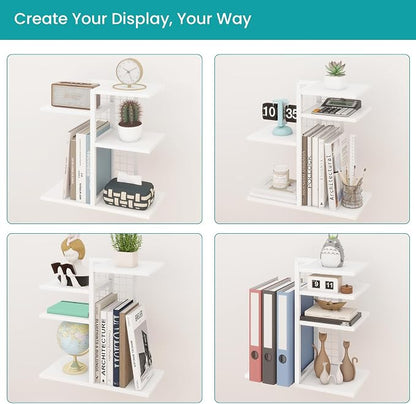 ELITEROO Desk Bookshelf, 4 Tier Wood Desktop Bookshelf, Adjustable Table Top - Image 6