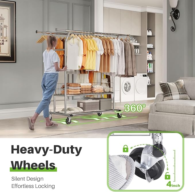 HOKEEPER Heavy Duty Clothes Rack Load 625 LBS, Clothing Rack - Image 5