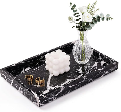 Marble Bathroom Tray for Countertop & Home Decor, Natural Decorative Marble by Homaura