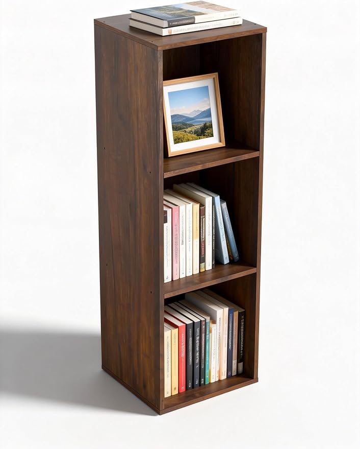 3 Cube Storage Organizer, 3Tier Cube Low Bookcase Freestanding Storage Display - Image 8