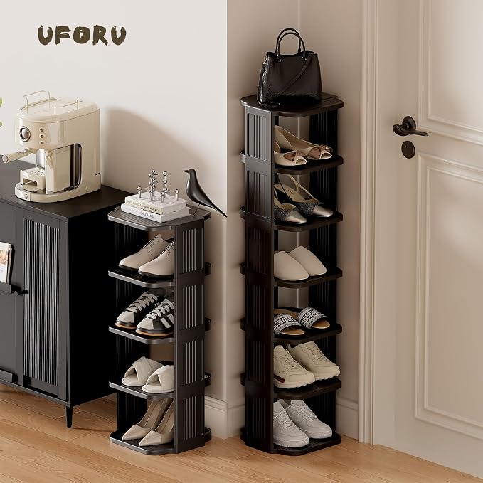 UFORU Small Shoe Rack, 5 Tier Plastic Vertical Shoe Rack - Image 6