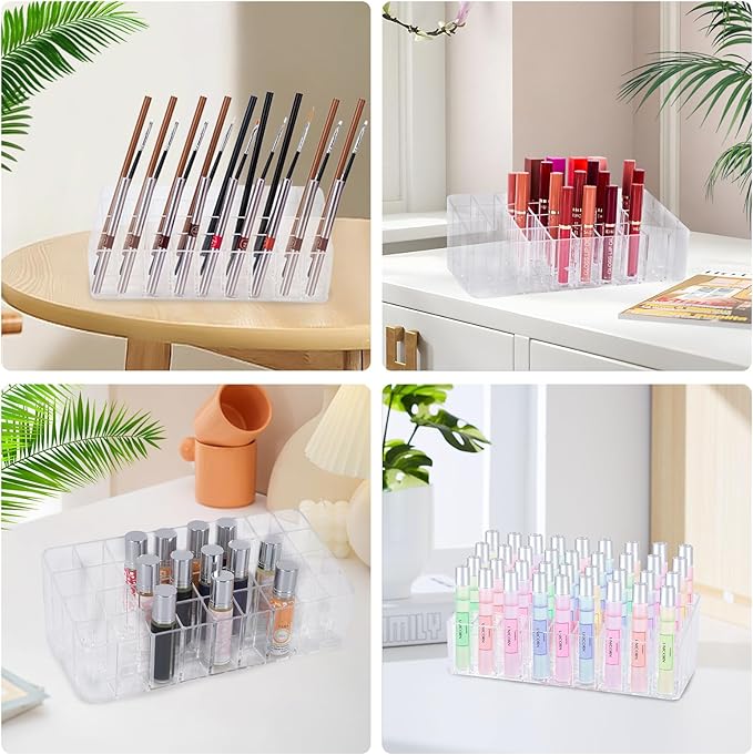 Rollerball Perfume Organizer, Beauty Scent Holder, 36 Space Clear Acrylic - Image 7