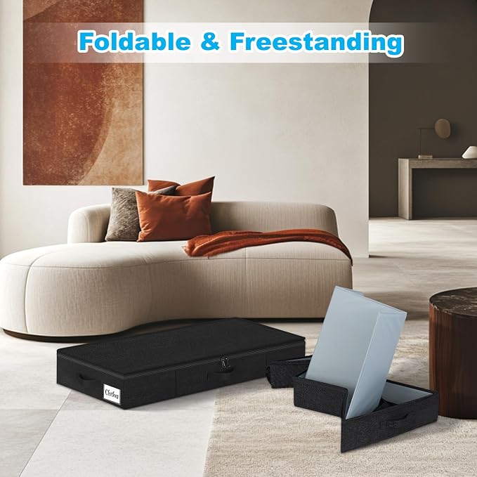 Under Bed Storage Container Bins 4 Pack, 5 Inch Thin Low Profile Underbed - Image 6