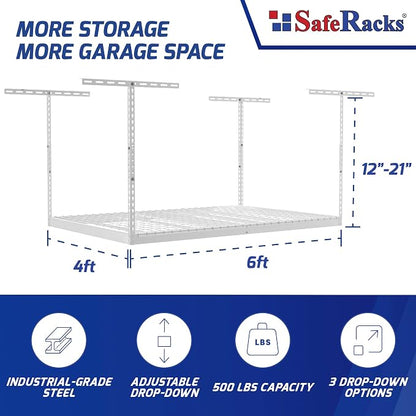 SafeRacks 4x6 Overhead Garage Storage Rack - Image 3