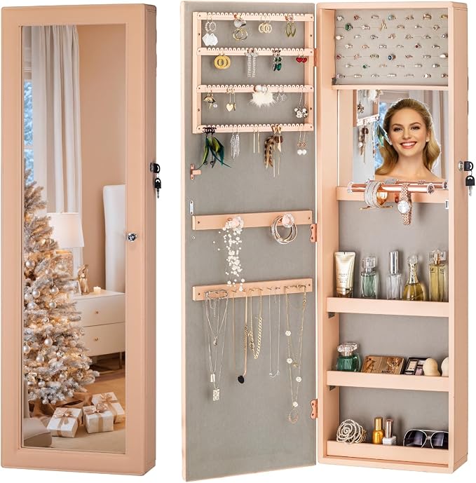 LUXFURNI Jewelry Armoire Organizer, Wall/Door Mounted Cabinet by LUXFURNI
