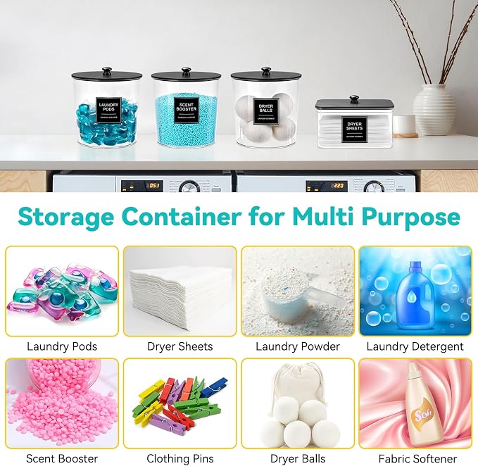 Laundry Pods Container & Dryer Sheet Holder, Laundry Room Organization and - Image 3