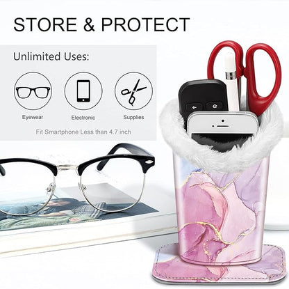 Fintie Plush Lined Eyeglasses Holder, Glasses Stand Case, Anti-scratch Glasses - Image 5