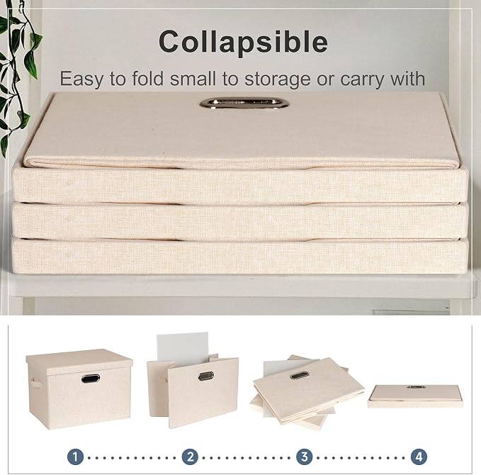 Large 17" 36 Quart Collapsible Stackable Storage Bins - Image 4