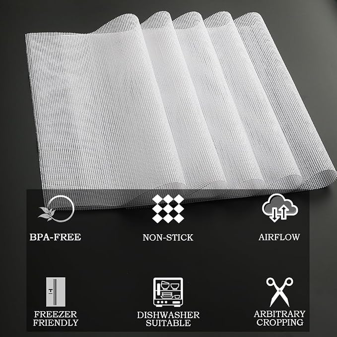 Non-Stick Silicone Dehydrator Liners: 11.4x11.4 inch Fit Cercker/CE-12 - Image 6