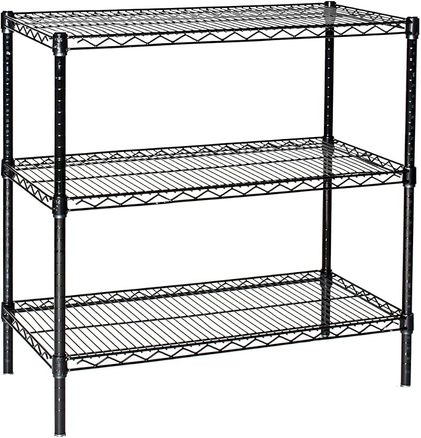 Omega 18" Deep x 30" Wide x 36" High 3 Tier Black Starter Shelving Unit by OmegaProductsCorporation