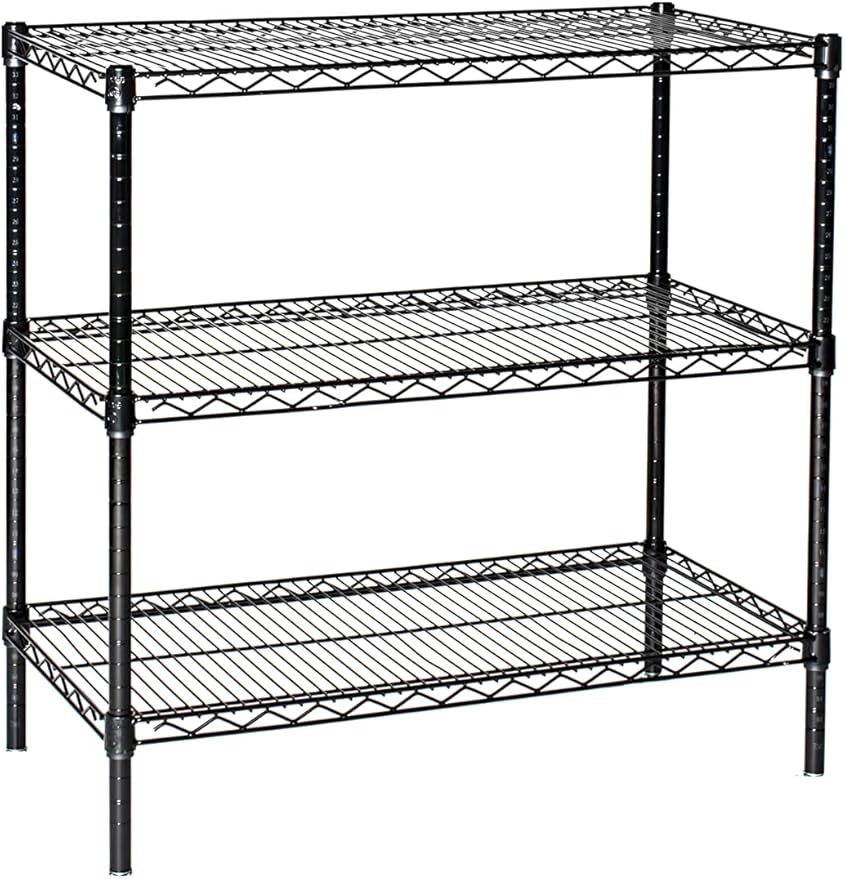 Omega 14" Deep x 72" Wide x 36" High 3 Tier Black Starter Shelving Unit by OmegaProductsCorporation