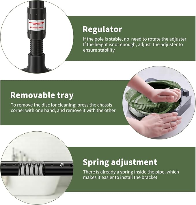AKINBAS 360° Rotating Shower Caddy Tension Pole - Image 8