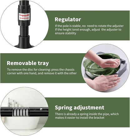 AKINBAS 360° Rotating Shower Caddy Tension Pole - Image 8