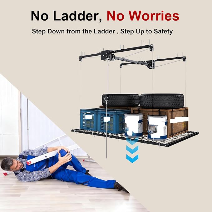 4x8 FT Overhead Garage Storage Rack - Image 6