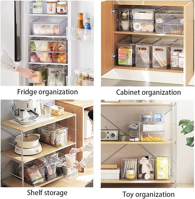 MANO 2Pack Clear Fridge Drawers Pull Out Stackable Refrigerator Drawer - Image 7