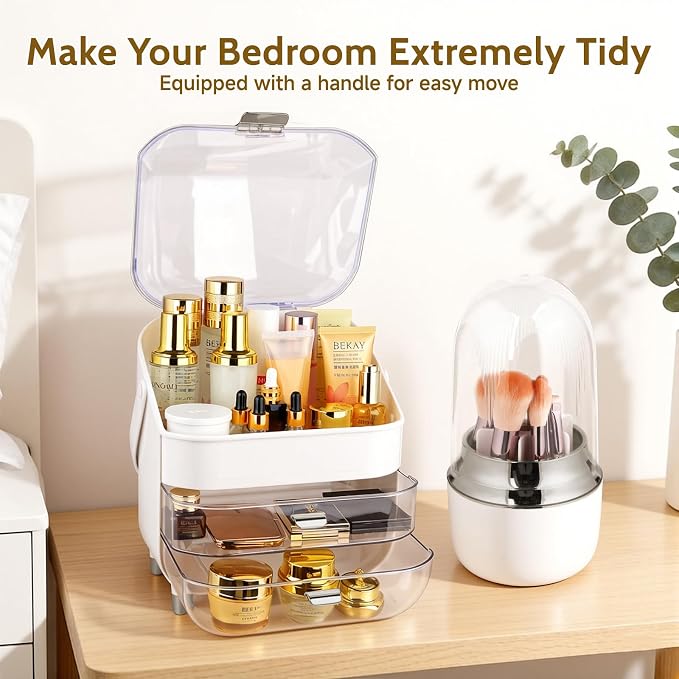 Makeup Organizer with Drawers-Cosmetic Display Case - Image 6