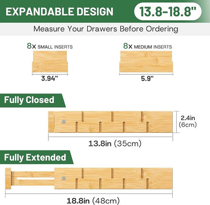 kiplant Bamboo Drawer Dividers - Image 2