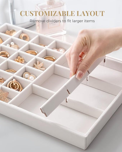 Lolalet Jewelry Drawer Organizer Inserts, Stackable Velvet Tray Jewelry Storage - Image 6