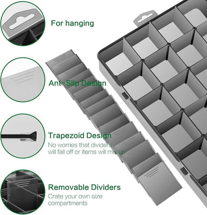 Gbivbe Large 24 Grids Plastic Organizer Box Adjustable Dividers, Art DIY Crafts - Image 2