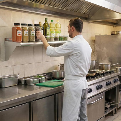 Stainless Steel Wall Mounted Shelf 14x48 inches 4ft, Commercial Food Service - Image 2