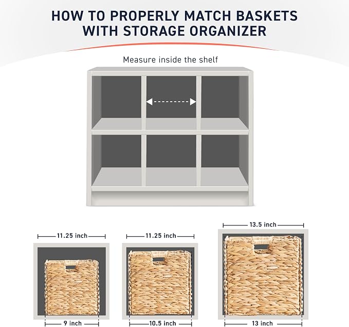 Ornavo Home 13 x 13 Inch Water Hyacinth Baskets Set of 6 – Handwoven - Image 6
