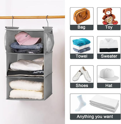 MAX Houser 3 Tier Shelf Hanging Closet Organizer, Closet Hanging Shelf - Image 5