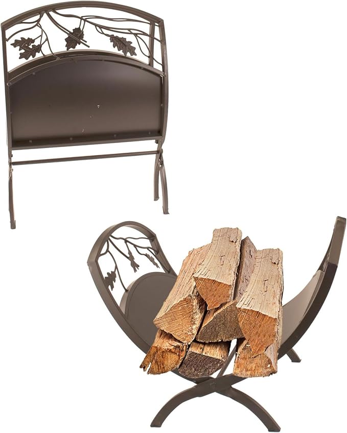 Panacea Colonial Compact Foldable Open Top Powder-Coated Steel Oak Leaf Design - Image 4