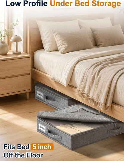 5 Inch High Under Bed Storage Containers 2-Pack, Low Profile Underbed Storage - Image 2