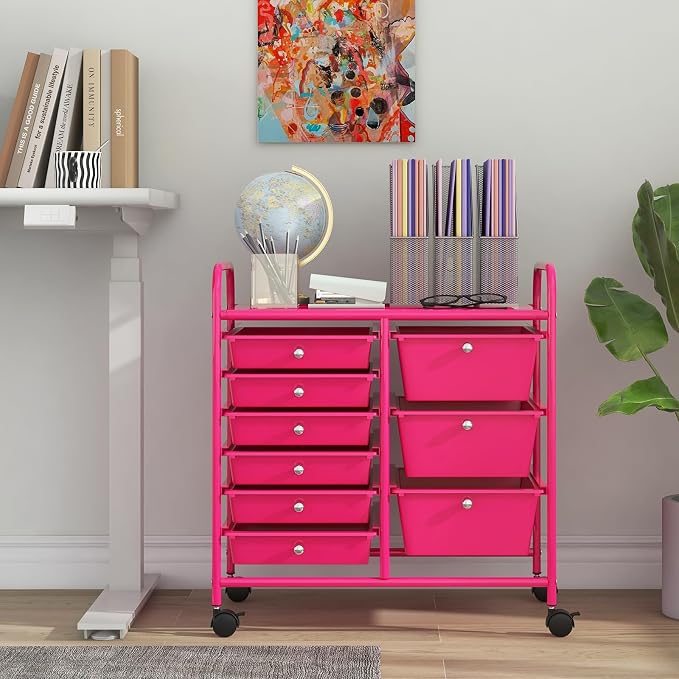 Giantex 9 Drawers Rolling Cart, Classroom Organizers, Storage Cart - Image 2