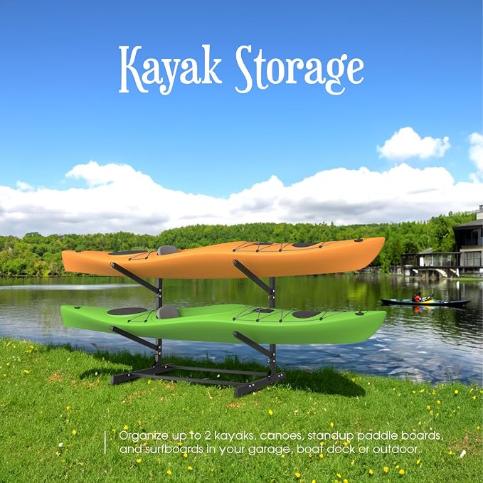 Adjustable Kayak Storage Rack, Freestanding Sup Storage Stand, Weatherproof - Image 6