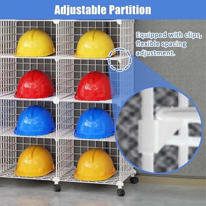 Stackable Safety Helmet Storage Boxes, Large Adjustable Hard Hat Placement Rack - Image 4