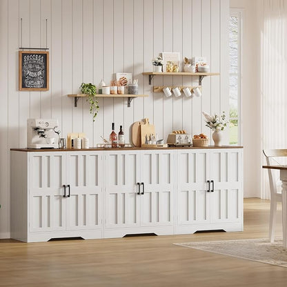 Sideboard Buffet Cabinet, Modern Farmhouse Kitchen Storage Cabinet, 94.5" - Image 9
