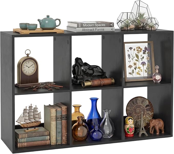 POWERSTONE 6 Cube Storage Organizer, 3 Tier Cubby Bookshelf Freestanding - Image 3