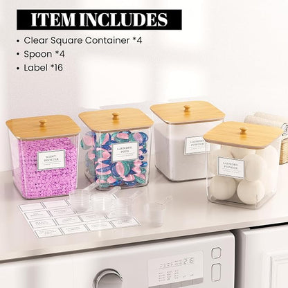4 Pack Clear Laundry Pod Container, Laundry Room Organization Containers - Image 5
