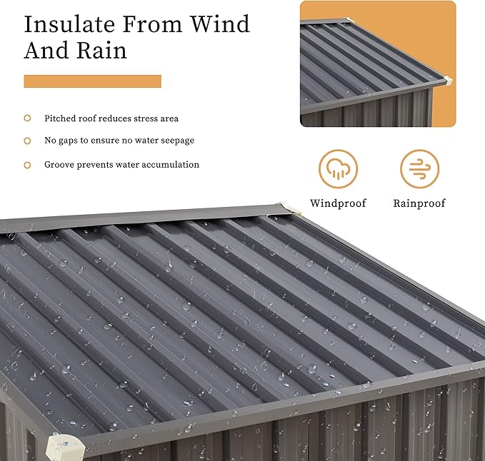 Vongrasig 6x4 FT Outdoor Storage Shed, Metal Graden Shed - Image 6
