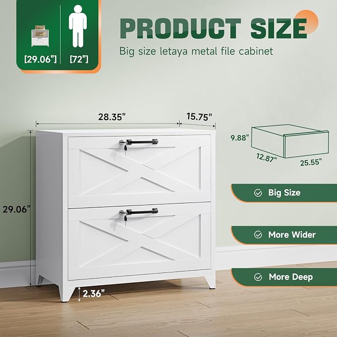 Letaya 2 Drawer File Cabinet - Image 3