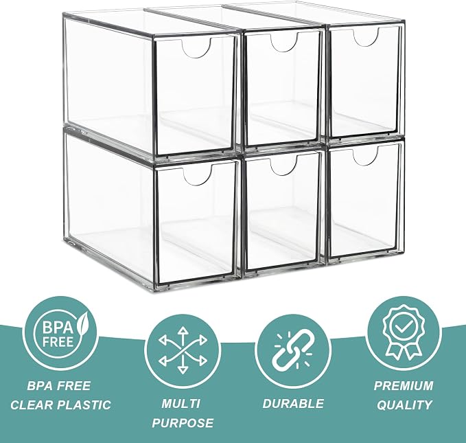 6 Tea Bag Organizer and Storage, Acrylic Tea Bag Holder Organizer, Plastic Tea - Image 5