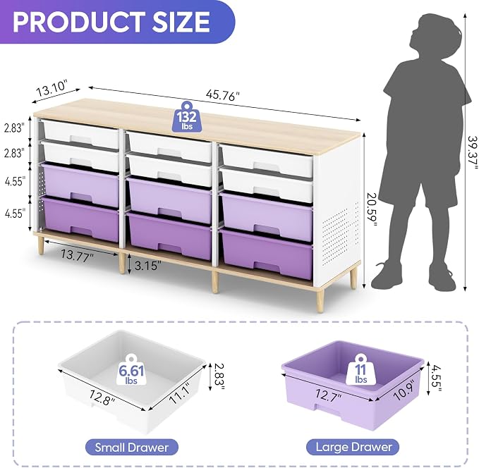 TOOLF 12 Drawers Storage Cabinet - Image 3