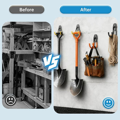 GeeWatom 2 Pack Garage Storage Utility Hooks，Garage Garden Tool Organizer，Steel - Image 6