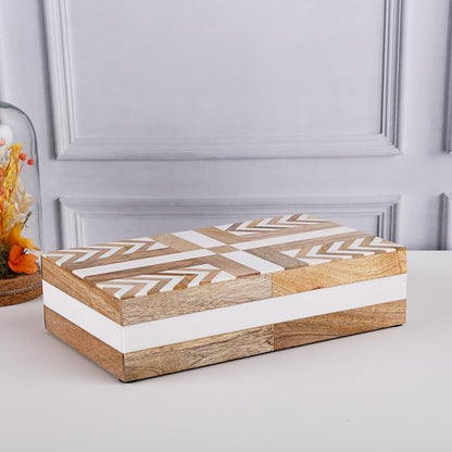 Handicrafts Home White Decorative Storage Box - Image 5
