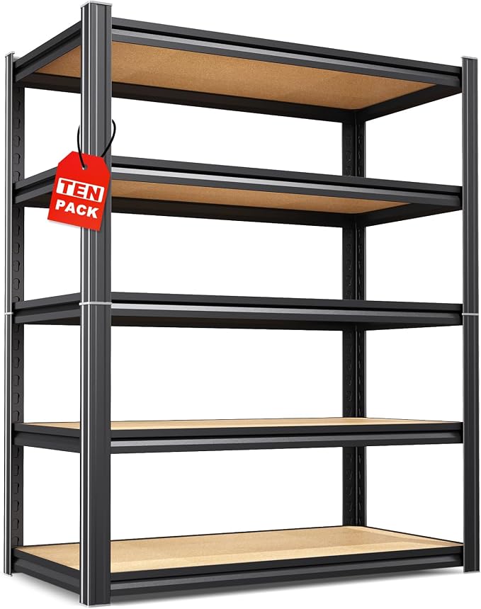 Set of 10-71"H-35"W-16D Garage Shelving-2050LBS 5 Tier Storage Shelves by CreatingaComfortableLiving