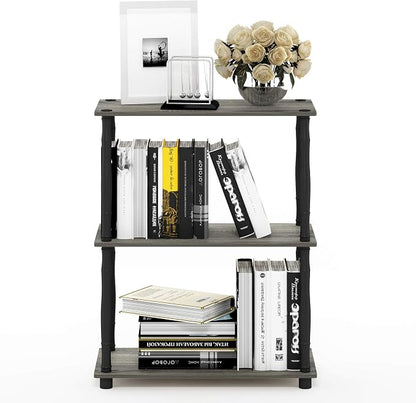 Furinno 18029GYW/BK Turn-N-Tube 3-Tier Compact Multipurpose Shelf Display Rack by Furinno-FitsYourSpaceFitsYourBudget